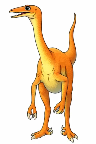 Малюнок «Стрункий динозавр целюр» скачати та роздрукувати в форматі А4