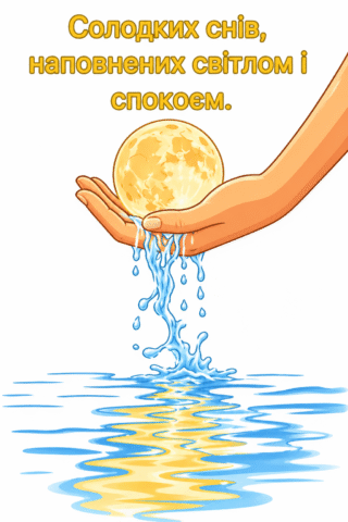 Малюнок «Солодких снів! Ніжне побажання спокою» скачати та роздрукувати в форматі А4