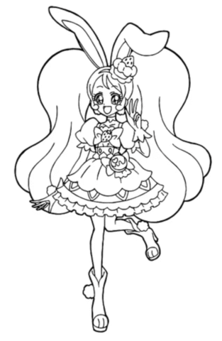 Розмальовка «Аніме дівчина-кролик у святковому вбранні» скачати та роздрукувати в форматі А4