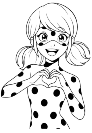 Розмальовка «Супергероїня у горошок» скачати та роздрукувати в форматі А4