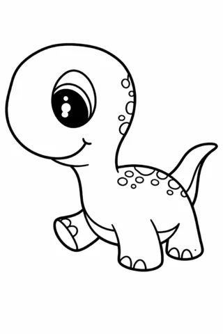 Розмальовка «Милий крихітний динозаврик» скачати та роздрукувати в форматі А4