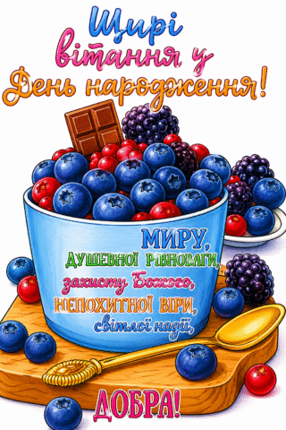 Привітання Щирі вітання з Днем народження скачати та роздрукувати в форматі А4