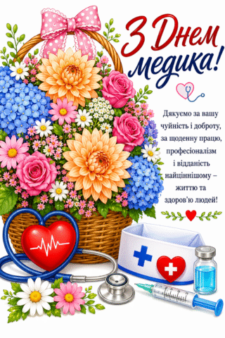 Вітання. Листівка на День медика
