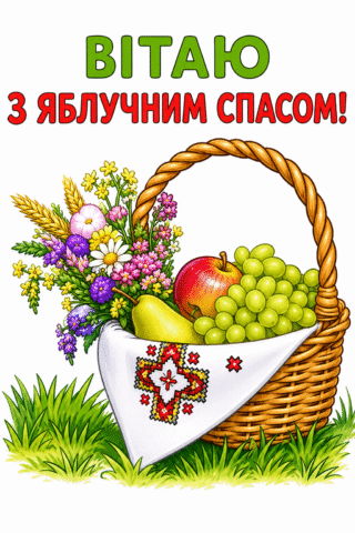 Малюнок, Вітаю з Яблучним Спасом!