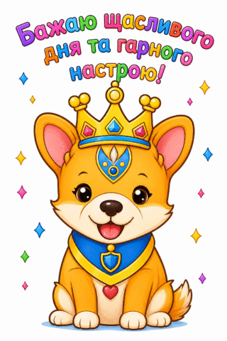 Малюнок. Щеня в короні