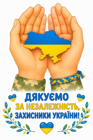 Вітання. Листівка на День Незалежності України, Дякуємо за незалежність