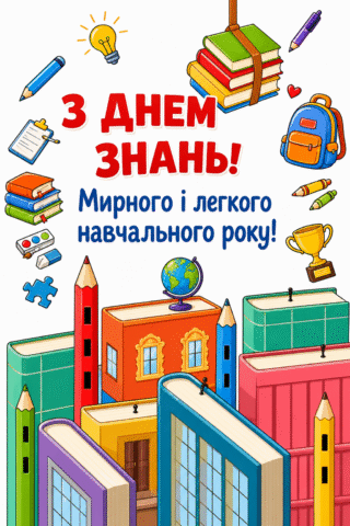 Вітання. З Днем Знань, мирного і легкого навчального року!
