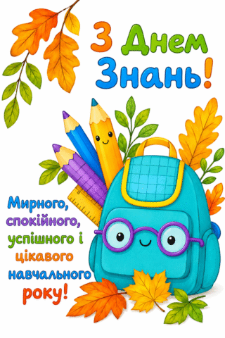 Вітання. З Днем Знань, мирного, спокійного, успішного