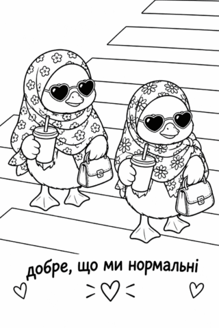 Розмальовка «Добре, що ми нормальні» скачати та роздрукувати в форматі А4