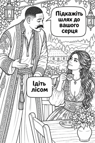 Розмальовка «Ідіть лісом» скачати та роздрукувати в форматі А4