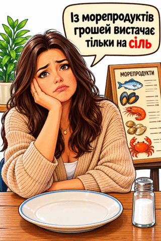 Із морепродуктів грошей вистачає тільки на думки