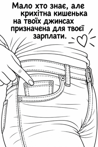 Розмальовка «Кишенькова зарплата» скачати та роздрукувати в форматі А4