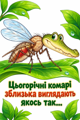 Листівка Комар-крокодил