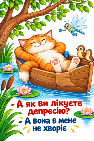 Листівка з гумором про депресію