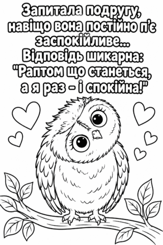 Розмальовка «Раптом щось трапиться» — скачати та роздрукувати в форматі А4