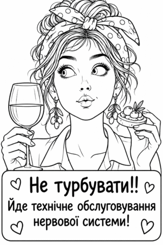 Розмальовка «З гумором про депресію» скачати та роздрукувати в форматі А4
