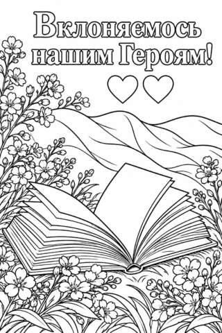 Розмальовка «Вклоняємось нашим Героям!» — скачати та роздрукувати в форматі А4