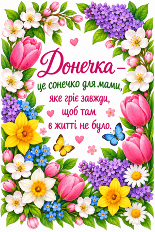 Вітання Донечка — це сонечко для мами