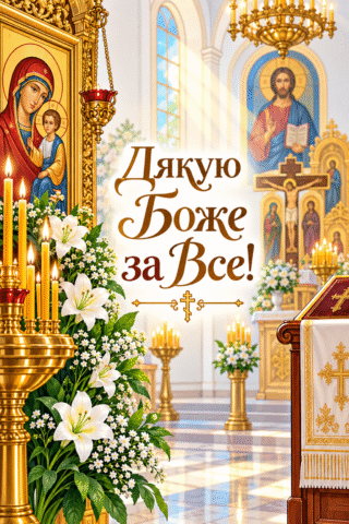 Вітання. Листівка Дякую Боже за все