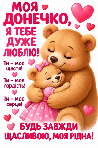 Вітання. Листівка донечці