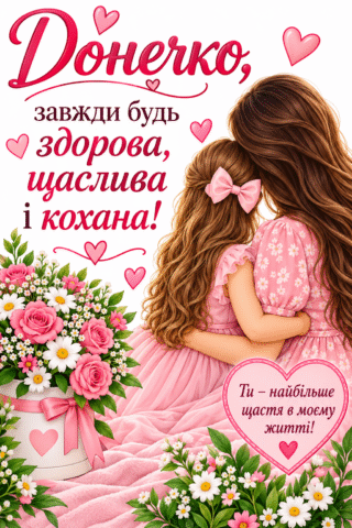 Вітання. Листівка донечці зворушливе привітання