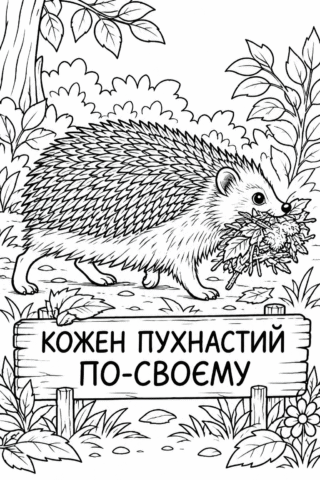 Розмальовка «Кожен пухнастий по-своєму» — скачати та роздрукувати в форматі А4