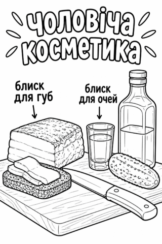 Розмальовка «Чоловіча косметика» — скачати та роздрукувати в форматі А4