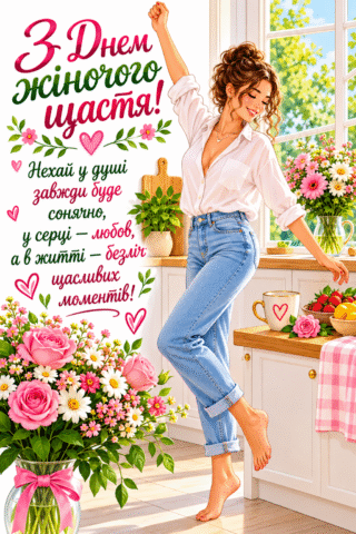 Ніжне вітання з Днем жіночого щастя