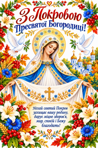 Привітання на Покрову Пресвятої