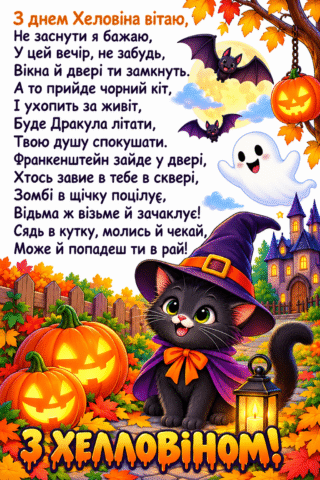 Привітання. З днем ​​Хеллоуїна вітаю