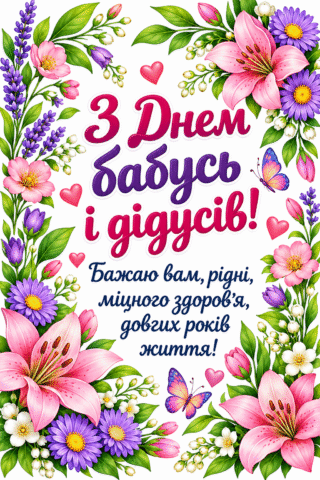 Вітання. З Днем бабусь і дідусів, бажаю вам
