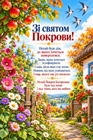 Зі святом Покрови теплі побажання та привітання